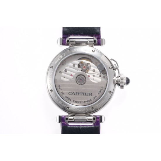 Cartier-Pasha Ladies 35mm SS/LE White/Num BVF 9039