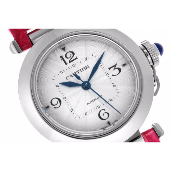 Cartier-Pasha Ladies 35mm SS/LE White/Num Red BVF 9039