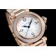 Cartier-Pasha Ladies 35mm RG/RG White/Num Diam BVF Automatic