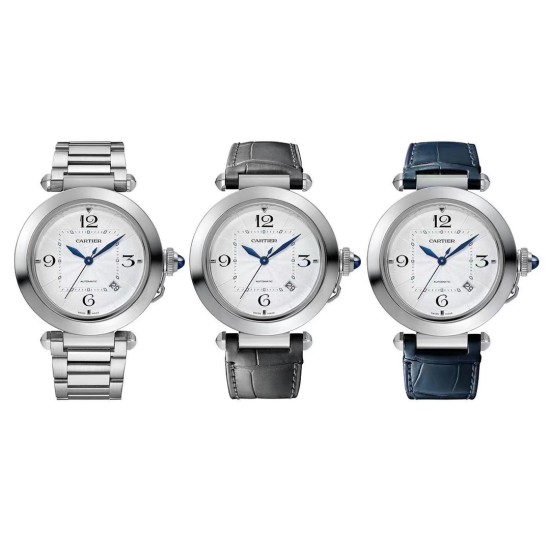 Cartier-Pasha 41mm Man SS/SS White/Num BVF 9019