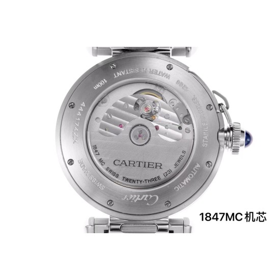 Cartier-Pasha 41mm Man SS/SS White/Num BVF 9019