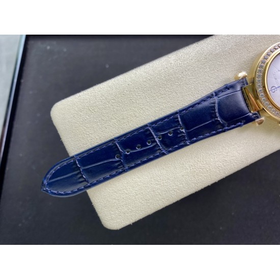 Cartier-Pasha Ladies 35mm WGPA0013 YG/LE White/Num Diam 3KF 1847