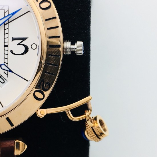 Cartier-Pasha Man 41mm RG/LE White/Num GBF 9015