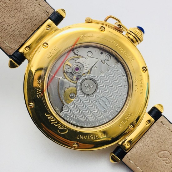 Cartier-Pasha Man 41mm YG/LE White/Num GBF 9015