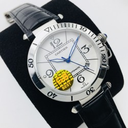 Cartier-Pasha Man 41mm SS/LE White/Num GBF 9015