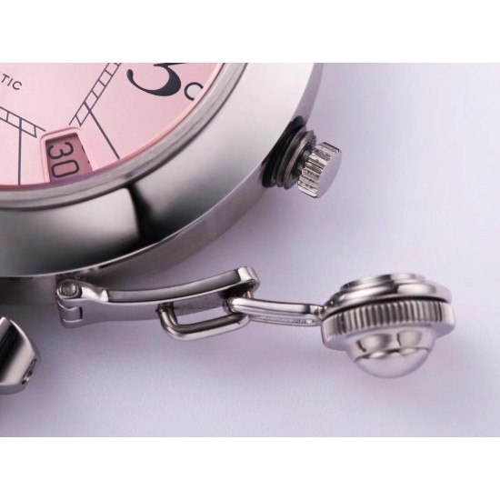 Cartier-Pasha Ladies 35mm SS/SS White/Num V9F A2892