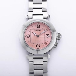Cartier-Pasha Ladies 35mm SS/SS Pink/Num V9F A2892
