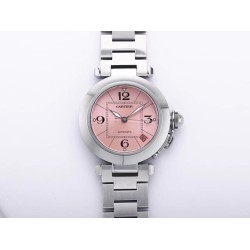 Cartier-Pasha Ladies 35mm SS/SS Pink/Num V9F A2892