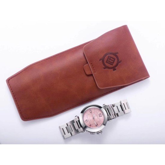 Cartier-Pasha Ladies 35mm SS/SS Pink/Num V9F A2892