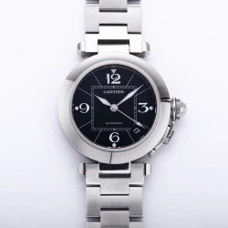 Cartier-Pasha Ladies 35mm SS/SS Black/Num V9F A2892