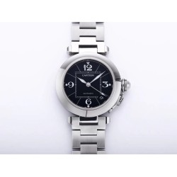 Cartier-Pasha Ladies 35mm SS/SS Black/Num V9F A2892