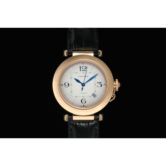 Cartier-Pasha Men(41mm)/Ladies(35mm) RG/LE White/Num KDY Original 9015 Movement