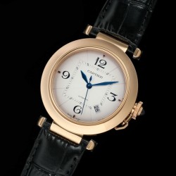 Cartier-Pasha Men(41mm)/Ladies(35mm) RG/LE White/Num KDY Original 9015 Movement