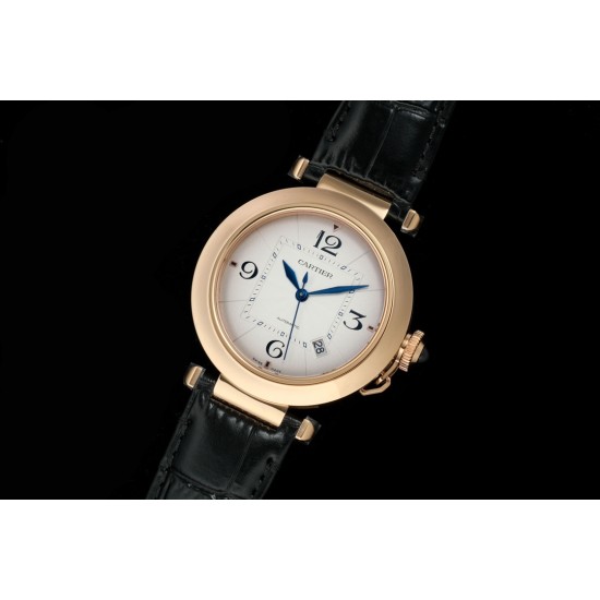 Cartier-Pasha Men(41mm)/Ladies(35mm) RG/LE White/Num KDY Original 9015 Movement