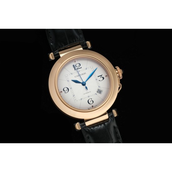 Cartier-Pasha Men(41mm)/Ladies(35mm) RG/LE White/Num KDY Original 9015 Movement