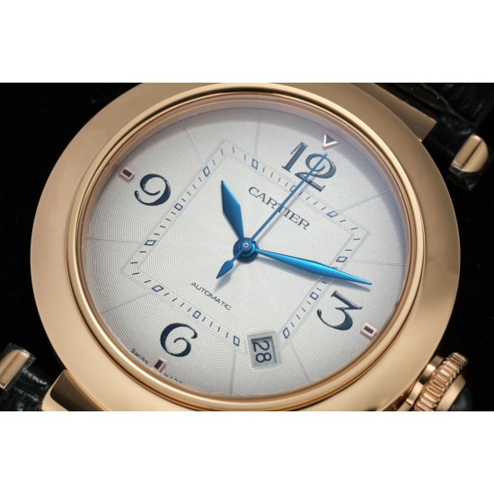 Cartier-Pasha Men(41mm)/Ladies(35mm) RG/LE White/Num KDY Original 9015 Movement