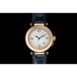 Cartier-Pasha Men(41mm)/Ladies(35mm) RG/LE White/Num KDY Original 9015 Movement