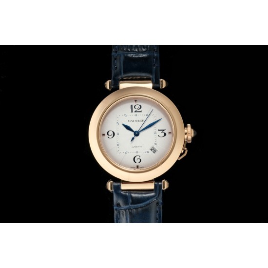 Cartier-Pasha Men(41mm)/Ladies(35mm) RG/LE White/Num KDY Original 9015 Movement