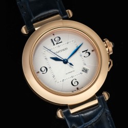 Cartier-Pasha Men(41mm)/Ladies(35mm) RG/LE White/Num KDY Original 9015 Movement