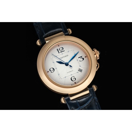 Cartier-Pasha Men(41mm)/Ladies(35mm) RG/LE White/Num KDY Original 9015 Movement