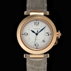 Cartier-Pasha Men(41mm)/Ladies(35mm) RG/LE White/Num KDY Original 9015 Movement