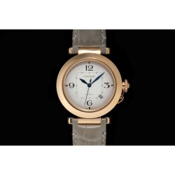 Cartier-Pasha Men(41mm)/Ladies(35mm) RG/LE White/Num KDY Original 9015 Movement