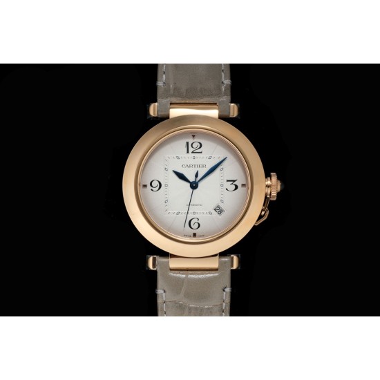 Cartier-Pasha Men(41mm)/Ladies(35mm) RG/LE White/Num KDY Original 9015 Movement