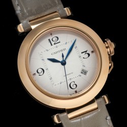 Cartier-Pasha Men(41mm)/Ladies(35mm) RG/LE White/Num KDY Original 9015 Movement