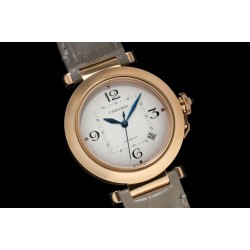 Cartier-Pasha Men(41mm)/Ladies(35mm) RG/LE White/Num KDY Original 9015 Movement