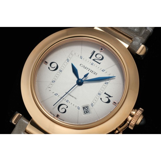 Cartier-Pasha Men(41mm)/Ladies(35mm) RG/LE White/Num KDY Original 9015 Movement