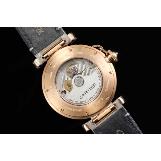 Cartier-Pasha Men(41mm)/Ladies(35mm) RG/LE White/Num KDY Original 9015 Movement