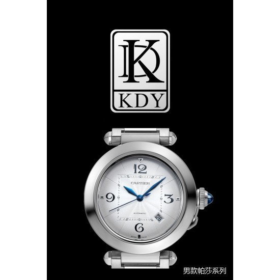 Cartier-Pasha Men 41mm SS/LE White/Num KDY Original 9015 Movement