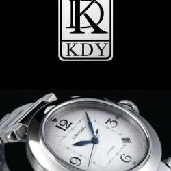 Cartier-Pasha Men 41mm SS/LE White/Num KDY Original 9015 Movement