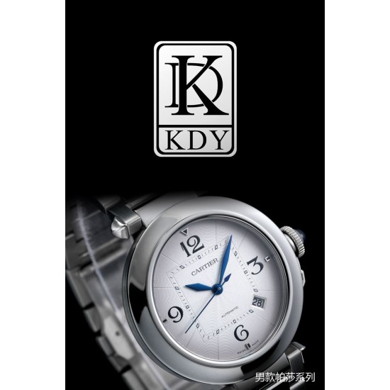 Cartier-Pasha Men 41mm SS/LE White/Num KDY Original 9015 Movement