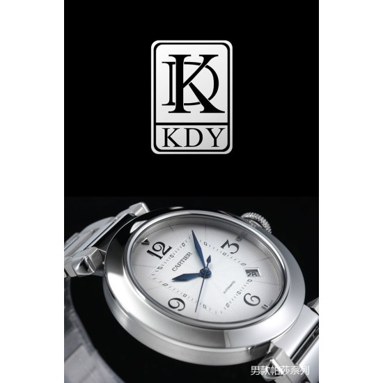 Cartier-Pasha Men 41mm SS/LE White/Num KDY Original 9015 Movement
