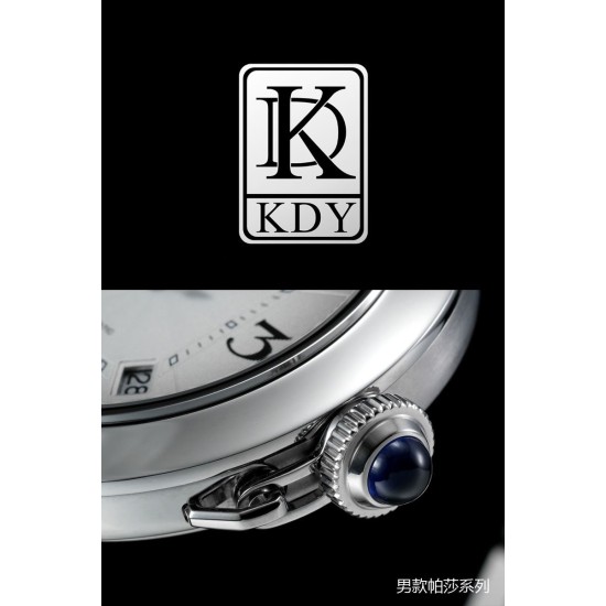 Cartier-Pasha Men 41mm SS/LE White/Num KDY Original 9015 Movement