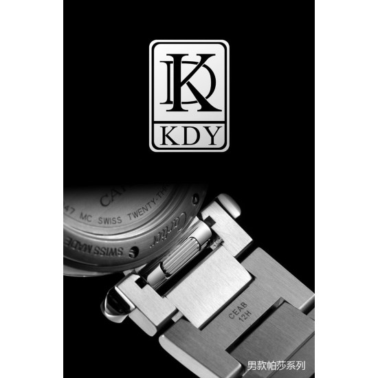 Cartier-Pasha Men 41mm SS/LE White/Num KDY Original 9015 Movement