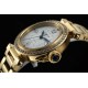 Cartier-Pasha Ladies 35mm Diam YG/YG White/Num KDY Original 9015 Movement