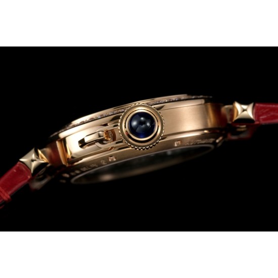 Cartier-Pasha Ladies 35mm Diam RG/LE White/Num KDY Original 9015 Movement