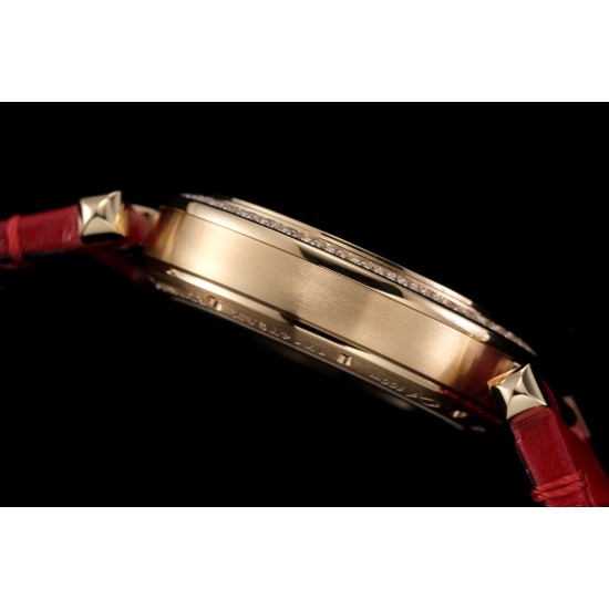 Cartier-Pasha Ladies 35mm Diam RG/LE White/Num KDY Original 9015 Movement