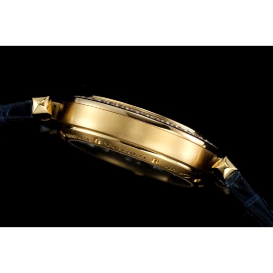 Cartier-Pasha Ladies 35mm Diam YG/LE White/Num KDY Original 9015 Movement