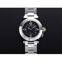 Cartier-Pasha Ladies W31074M7 35mm SS/SS Black/Num TWCF A2892