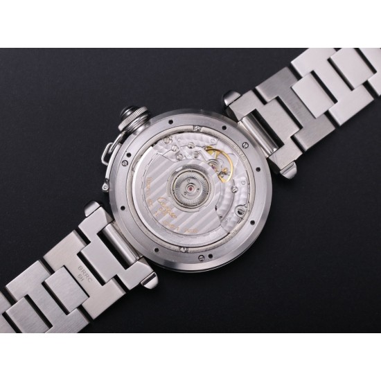 Cartier-Pasha Ladies W31074M7 35mm SS/SS Black/Num TWCF A2892