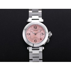 Cartier-Pasha Ladies W31074M7 35mm SS/SS Pink/Num TWCF A2892