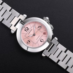 Cartier-Pasha Ladies W31074M7 35mm SS/SS Pink/Num TWCF A2892