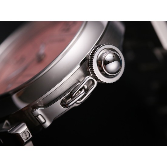Cartier-Pasha Ladies W31074M7 35mm SS/SS Pink/Num TWCF A2892