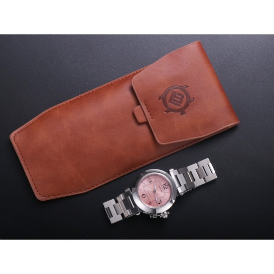 Cartier-Pasha Ladies W31074M7 35mm SS/SS Pink/Num TWCF A2892