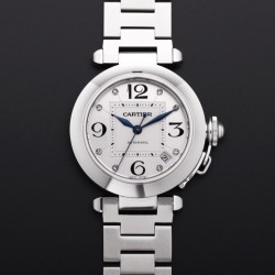 Cartier-Pasha Ladies W31074M7 35mm SS/SS White/Num TWCF A2892