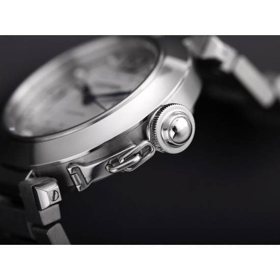 Cartier-Pasha Ladies W31074M7 35mm SS/SS White/Num TWCF A2892