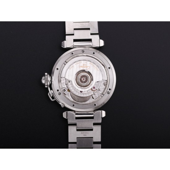 Cartier-Pasha Ladies W31074M7 35mm SS/SS White/Num TWCF A2892